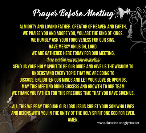 business meeting opening prayer